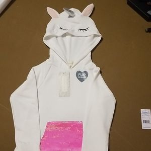 Flip Sequin Unicorn Hoodie SZ 4 NWTS
